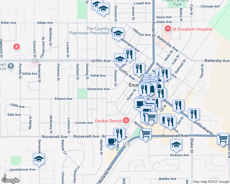 map of restaurants, bars, coffee shops, grocery stores, and more near 2012 Stevenson Avenue in Enumclaw