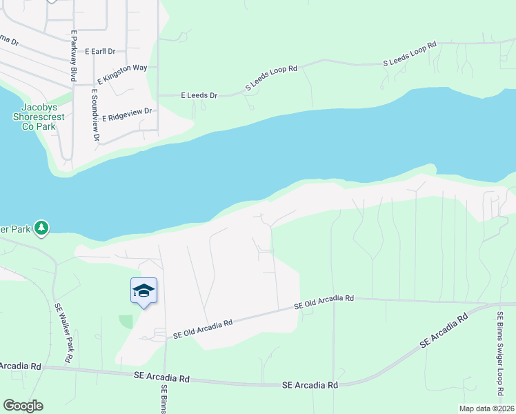 map of restaurants, bars, coffee shops, grocery stores, and more near 293 Southeast Bayview Road in Shelton