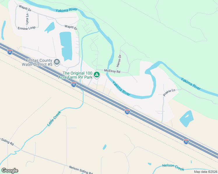 map of restaurants, bars, coffee shops, grocery stores, and more near 2051 Hundley Road in Cle Elum