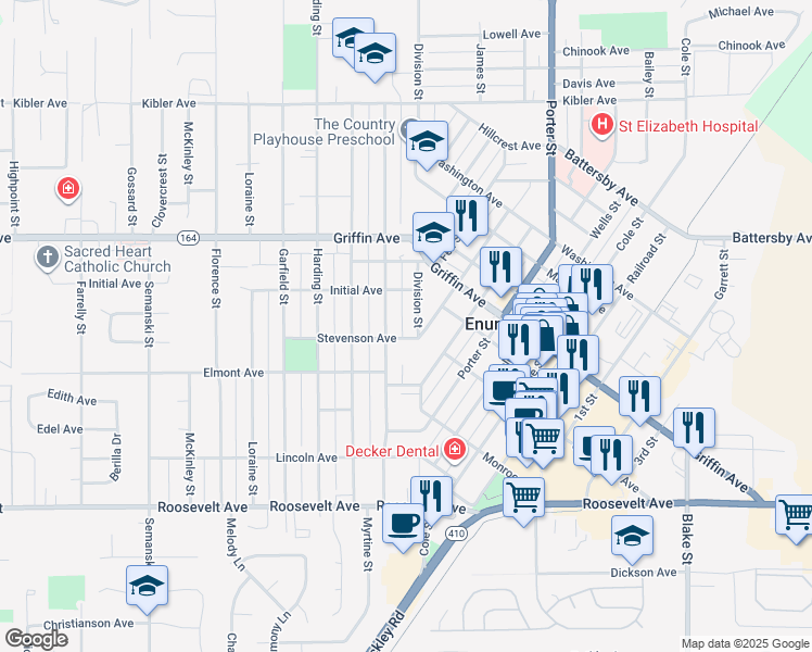 map of restaurants, bars, coffee shops, grocery stores, and more near 2012 Stevenson Avenue in Enumclaw