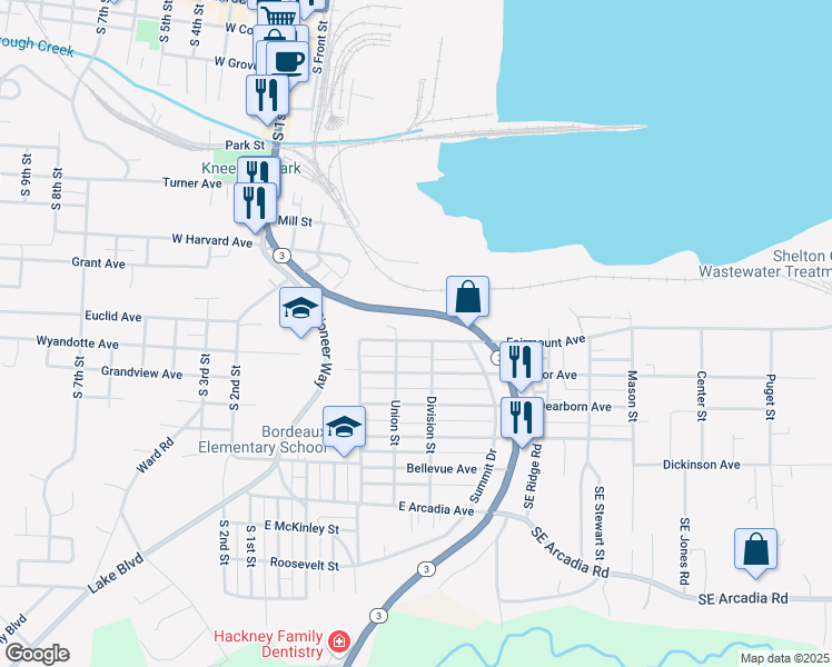 map of restaurants, bars, coffee shops, grocery stores, and more near 528 Fairmount Avenue in Shelton