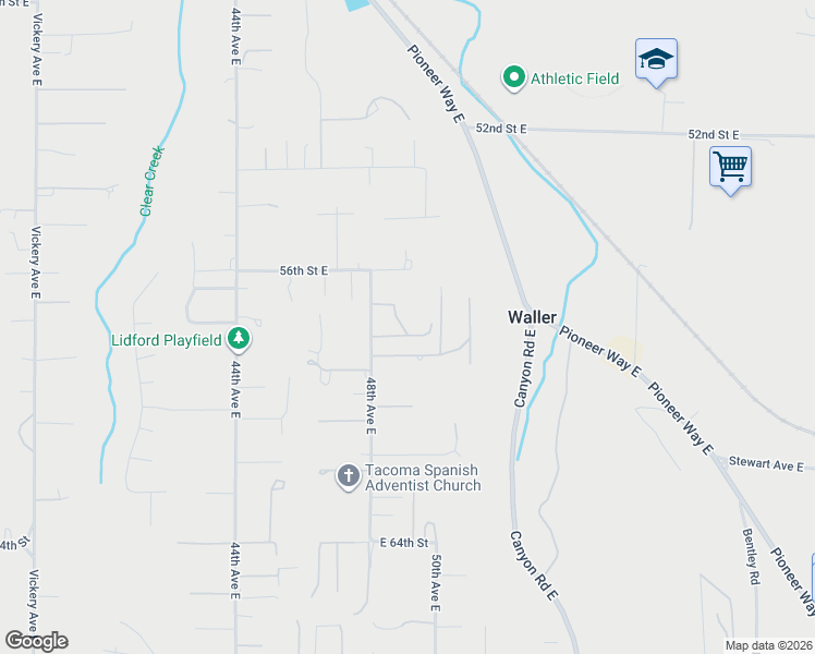 map of restaurants, bars, coffee shops, grocery stores, and more near 5727 48th Avenue East in Tacoma