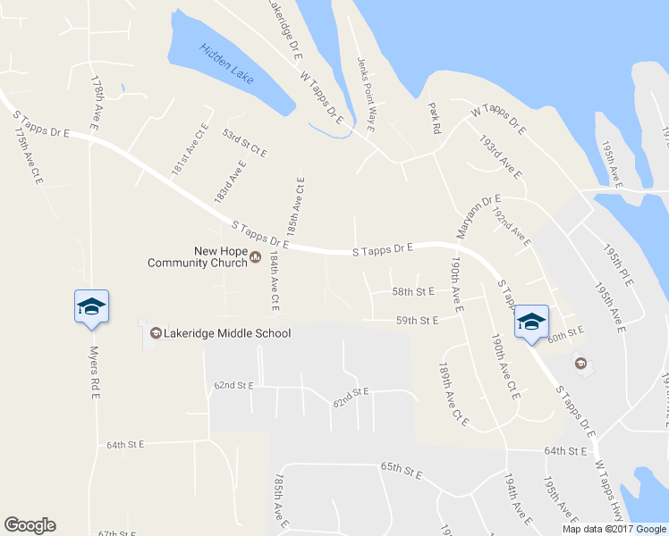map of restaurants, bars, coffee shops, grocery stores, and more near 5807 186th Avenue Court East in Lake Tapps