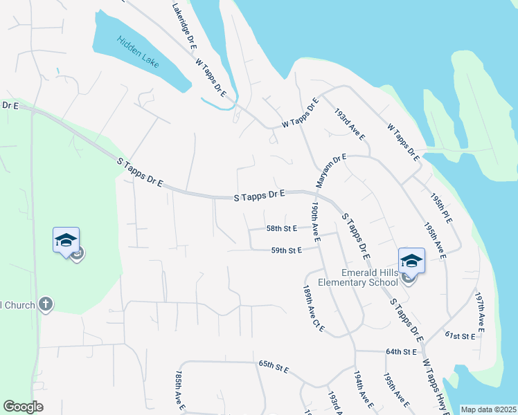 map of restaurants, bars, coffee shops, grocery stores, and more near 5706 188th Avenue East in Lake Tapps