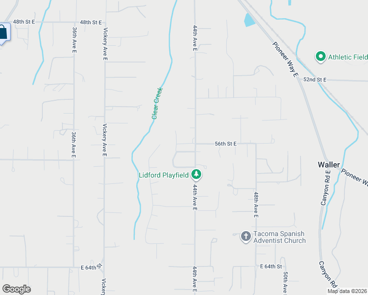 map of restaurants, bars, coffee shops, grocery stores, and more near 5519 43rd Avenue East in Tacoma