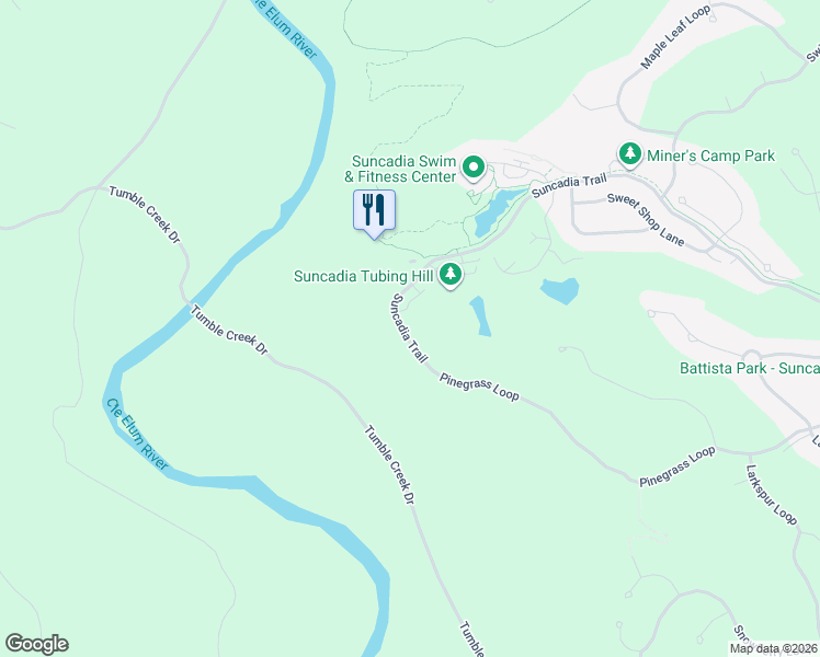 map of restaurants, bars, coffee shops, grocery stores, and more near 3760 Suncadia Trail in Cle Elum