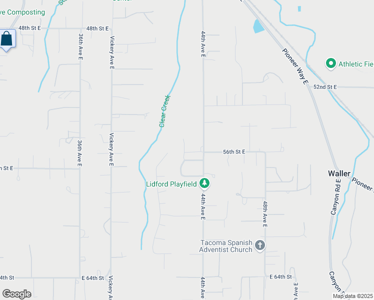 map of restaurants, bars, coffee shops, grocery stores, and more near 5519 43rd Avenue East in Tacoma