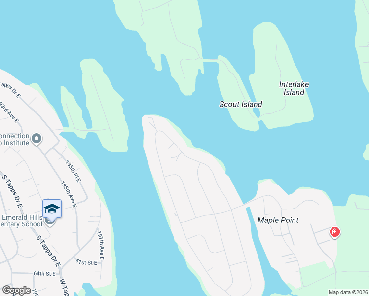 map of restaurants, bars, coffee shops, grocery stores, and more near 4726 North Island Drive East in Bonney Lake