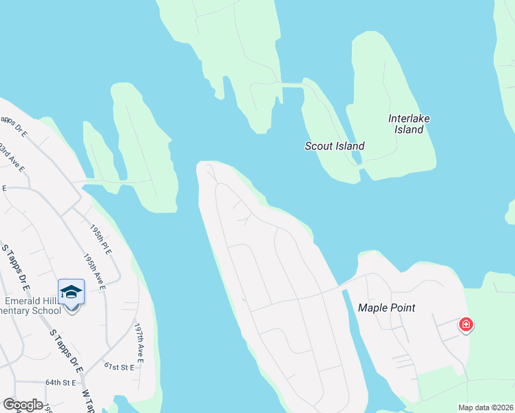 map of restaurants, bars, coffee shops, grocery stores, and more near 4726 North Island Drive East in Bonney Lake
