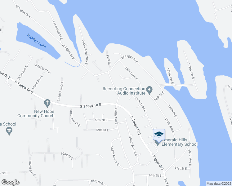 map of restaurants, bars, coffee shops, grocery stores, and more near 5419 191st Avenue Court East in Bonney Lake