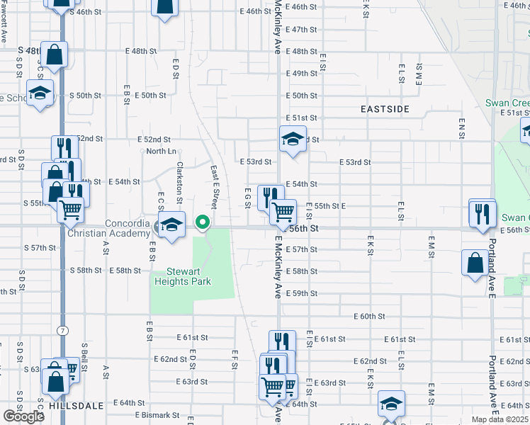 map of restaurants, bars, coffee shops, grocery stores, and more near in Tacoma