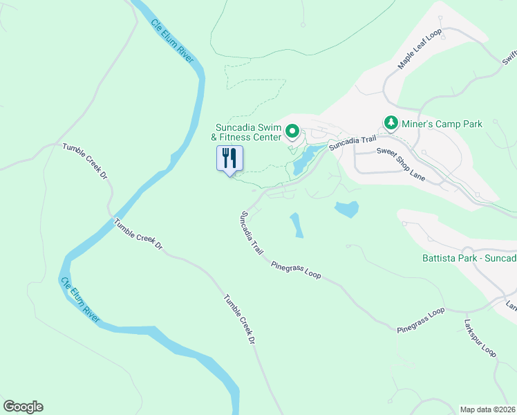 map of restaurants, bars, coffee shops, grocery stores, and more near 3630 Suncadia Trail in Cle Elum