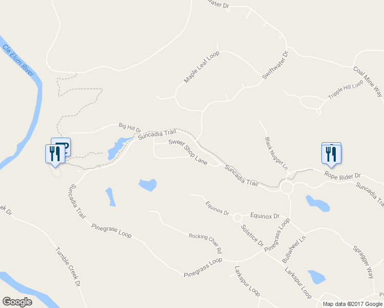map of restaurants, bars, coffee shops, grocery stores, and more near 283 Sweet Shop Lane in Cle Elum