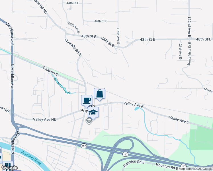 map of restaurants, bars, coffee shops, grocery stores, and more near 11218 Karshner Road East in Edgewood