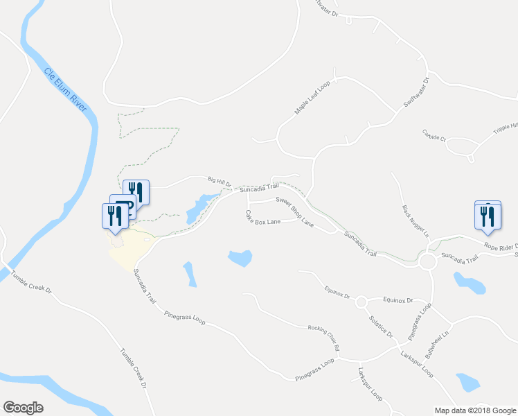 map of restaurants, bars, coffee shops, grocery stores, and more near 412 Sweet Shop Lane in Cle Elum