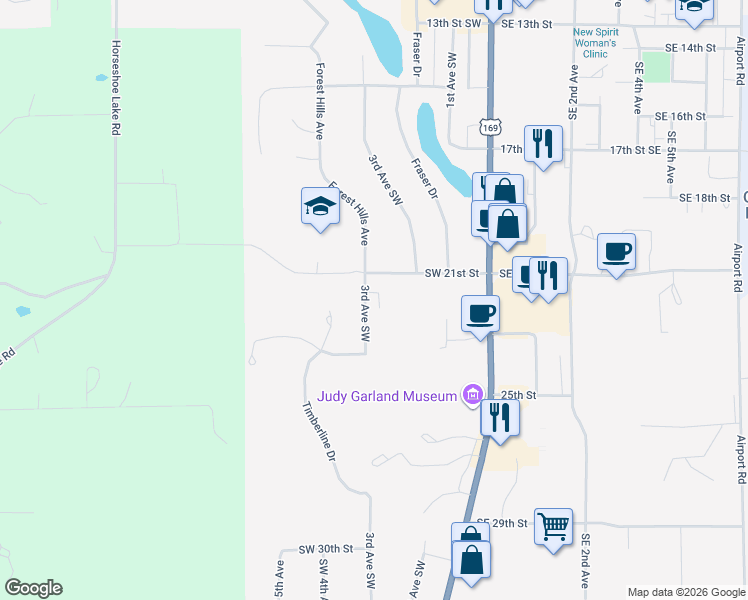 map of restaurants, bars, coffee shops, grocery stores, and more near 2110 Southwest 3rd Avenue in Grand Rapids