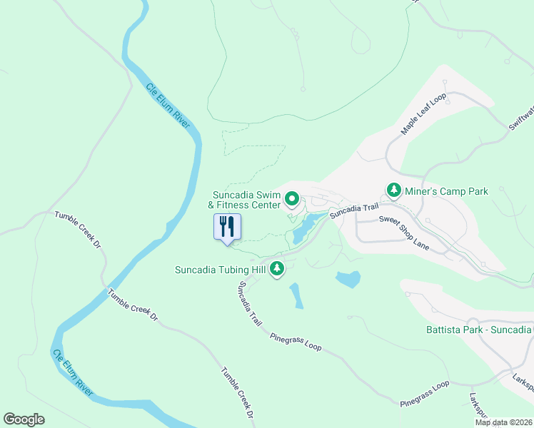 map of restaurants, bars, coffee shops, grocery stores, and more near 3600 Suncadia Trail in Cle Elum
