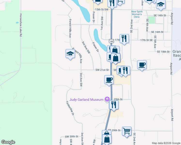 map of restaurants, bars, coffee shops, grocery stores, and more near 316 Southwest 21st Street in Grand Rapids