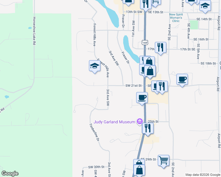 map of restaurants, bars, coffee shops, grocery stores, and more near 2110 Southwest 3rd Avenue in Grand Rapids