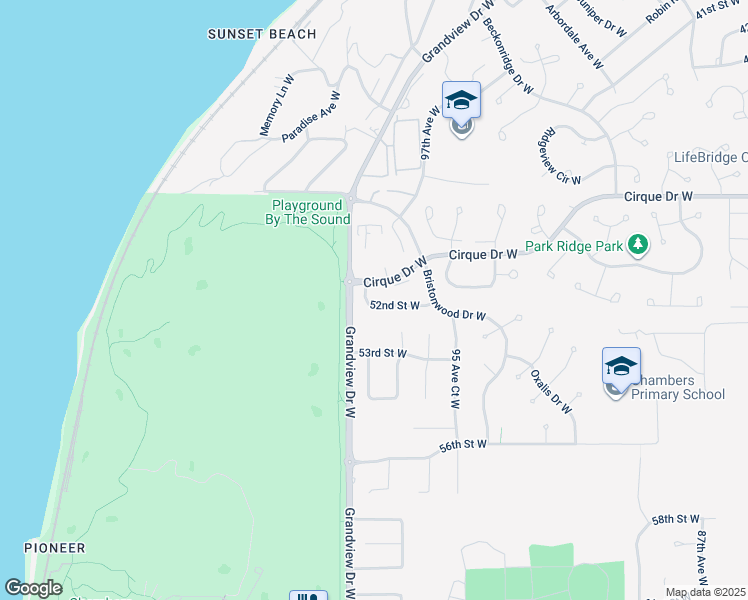 map of restaurants, bars, coffee shops, grocery stores, and more near 5024 98th Avenue Court West in University Place