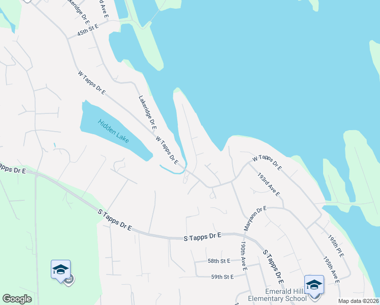 map of restaurants, bars, coffee shops, grocery stores, and more near 5106 Jenks Point Way East in Lake Tapps