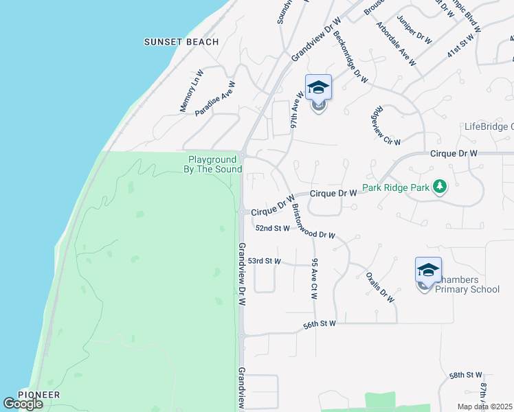 map of restaurants, bars, coffee shops, grocery stores, and more near 5024 98th Avenue Court West in University Place