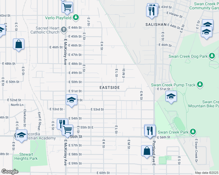 map of restaurants, bars, coffee shops, grocery stores, and more near in Tacoma