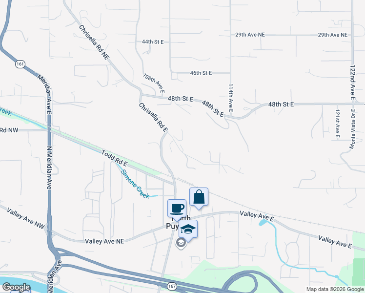 map of restaurants, bars, coffee shops, grocery stores, and more near 11117 Karshner Road East in Edgewood