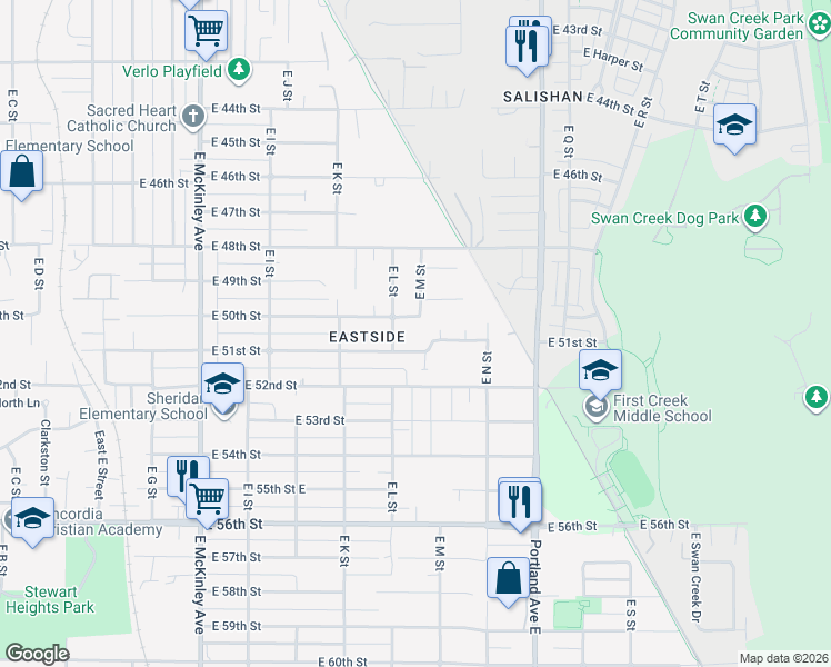 map of restaurants, bars, coffee shops, grocery stores, and more near in Tacoma