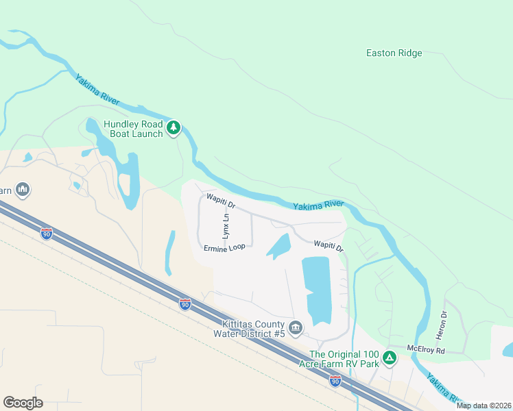 map of restaurants, bars, coffee shops, grocery stores, and more near 1041 Wapiti Drive in Cle Elum