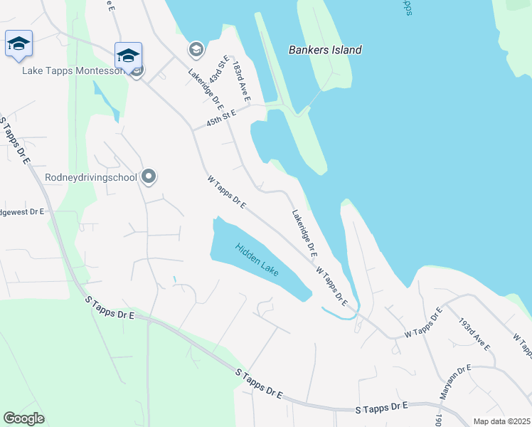 map of restaurants, bars, coffee shops, grocery stores, and more near 4734 Lakeridge Drive East in Lake Tapps