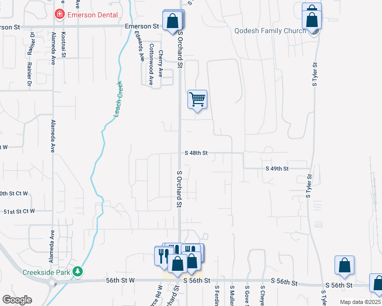 map of restaurants, bars, coffee shops, grocery stores, and more near in Tacoma