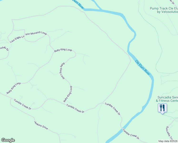map of restaurants, bars, coffee shops, grocery stores, and more near 151 Rushing Water Lane in Cle Elum