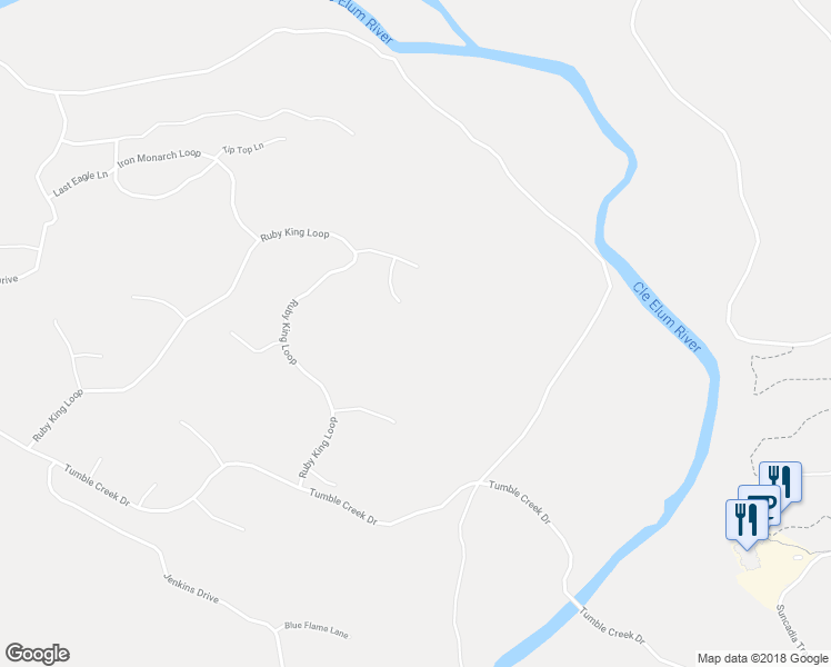 map of restaurants, bars, coffee shops, grocery stores, and more near 151 Rushing Water Lane in Cle Elum