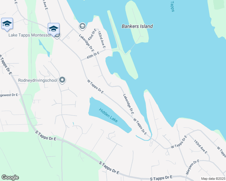 map of restaurants, bars, coffee shops, grocery stores, and more near 4734 Lakeridge Drive East in Lake Tapps