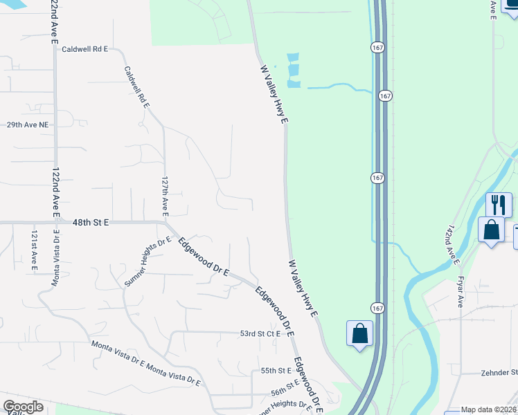 map of restaurants, bars, coffee shops, grocery stores, and more near 4714 Caldwell Road East in Edgewood