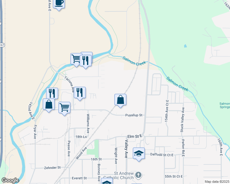 map of restaurants, bars, coffee shops, grocery stores, and more near in Sumner