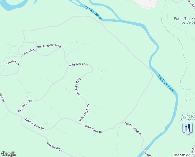 map of restaurants, bars, coffee shops, grocery stores, and more near 91 Rushing Water Lane in Cle Elum