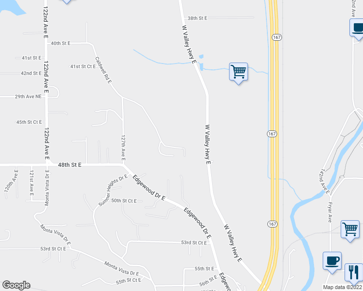 map of restaurants, bars, coffee shops, grocery stores, and more near 4603 Caldwell Road East in Edgewood