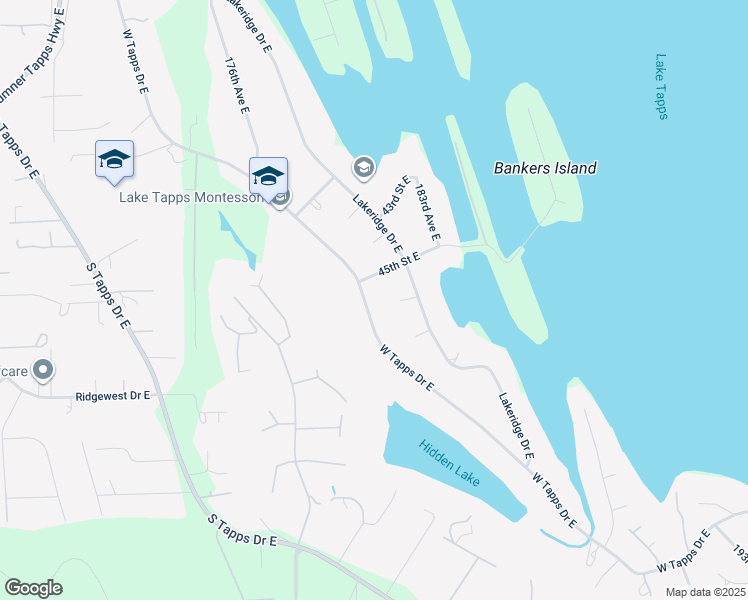 map of restaurants, bars, coffee shops, grocery stores, and more near 4509 West Tapps Drive East in Lake Tapps
