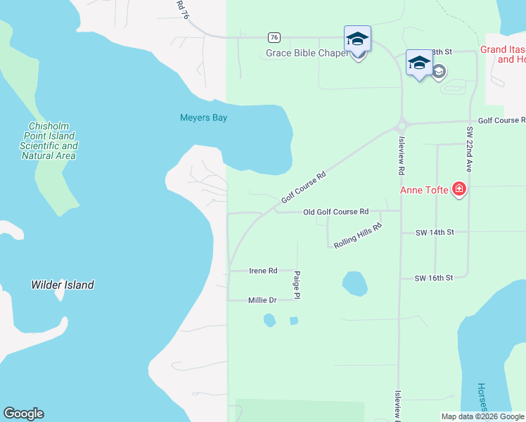 map of restaurants, bars, coffee shops, grocery stores, and more near 2726 Golf Course Road in Grand Rapids