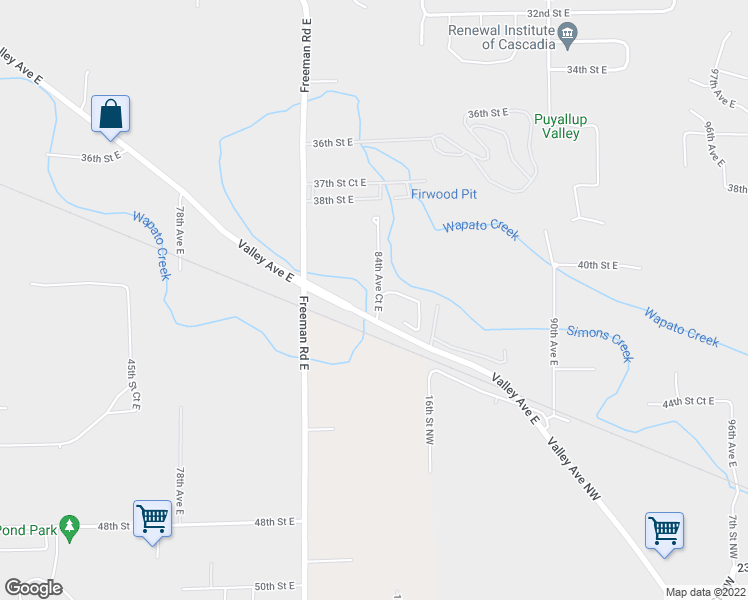 map of restaurants, bars, coffee shops, grocery stores, and more near 4108 84th Avenue Court East in Edgewood
