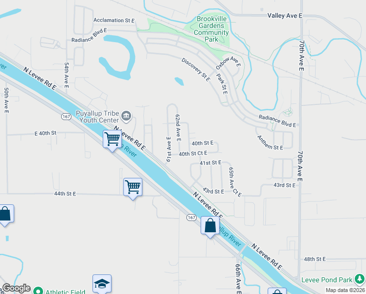 map of restaurants, bars, coffee shops, grocery stores, and more near 4016 62nd Avenue East in Fife