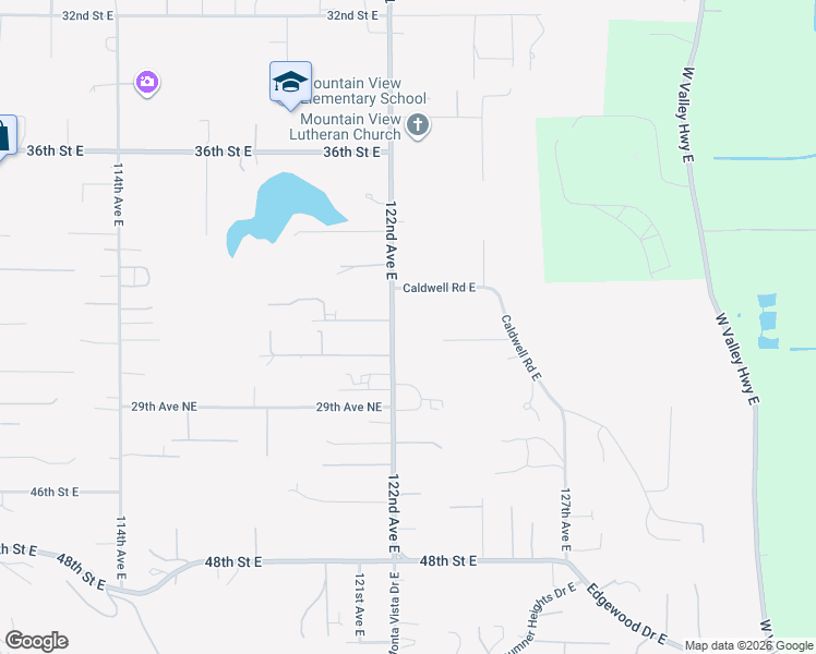 map of restaurants, bars, coffee shops, grocery stores, and more near 4101 122nd Avenue East in Edgewood