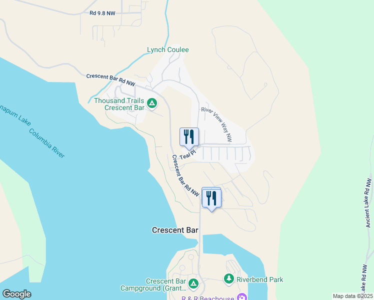 map of restaurants, bars, coffee shops, grocery stores, and more near 23572 Sunserra Loop in Quincy