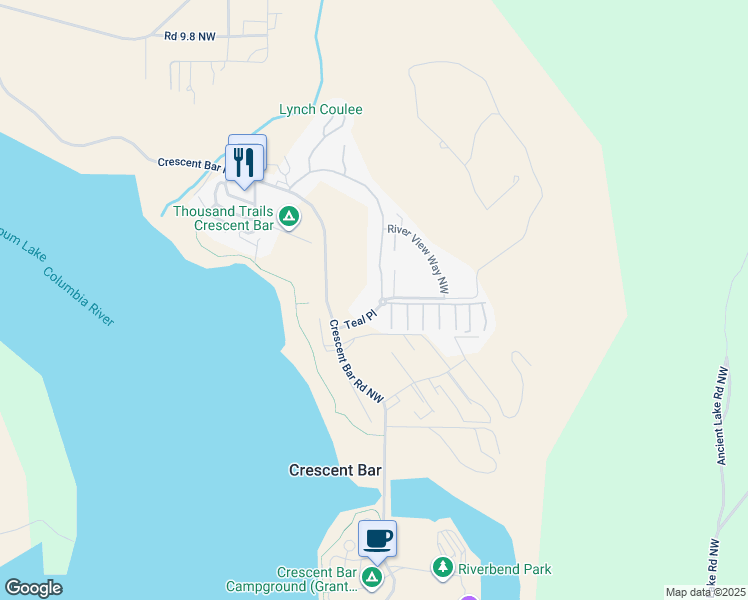 map of restaurants, bars, coffee shops, grocery stores, and more near 23466 Sunserra Loop in Quincy