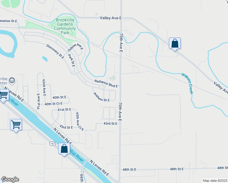 map of restaurants, bars, coffee shops, grocery stores, and more near 3845 Tribute Avenue in Fife