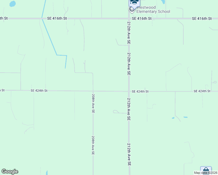 map of restaurants, bars, coffee shops, grocery stores, and more near 20930 Southeast 424th Street in Enumclaw