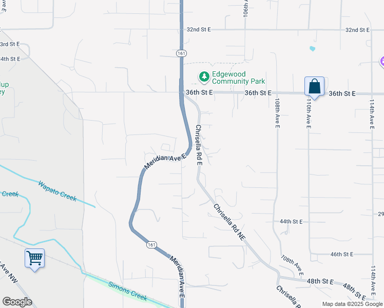 map of restaurants, bars, coffee shops, grocery stores, and more near 3925 Meridian Avenue East in Edgewood