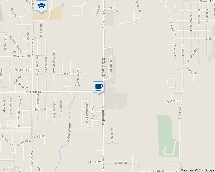map of restaurants, bars, coffee shops, grocery stores, and more near 3925 S Orchard St in Tacoma